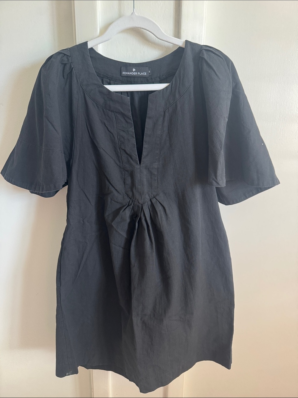 POMANDER PLACE Black Pleated Front Women’s Dress